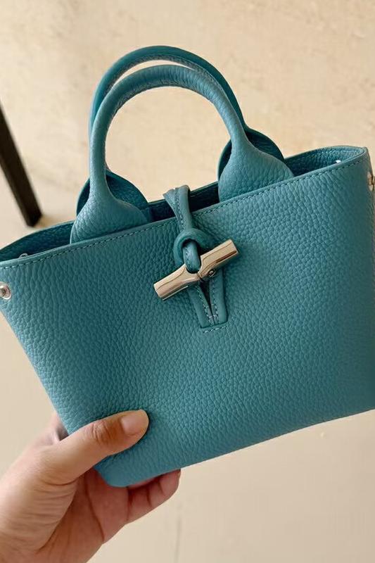 MBH Mini Top Layer Cowhide Bamboo Basket Tote Crossbody Bag with Shoulder Strap - Image 5