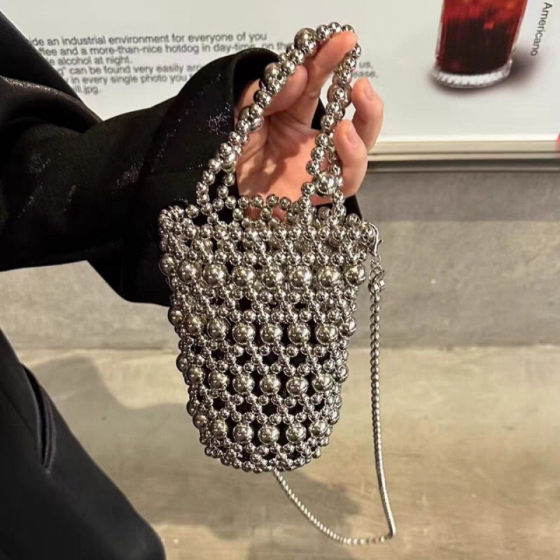 2025 New Cold Sweet Cool Retro Handmade Single Shoulder Beaded Underarm Pearl Crossbody Bag