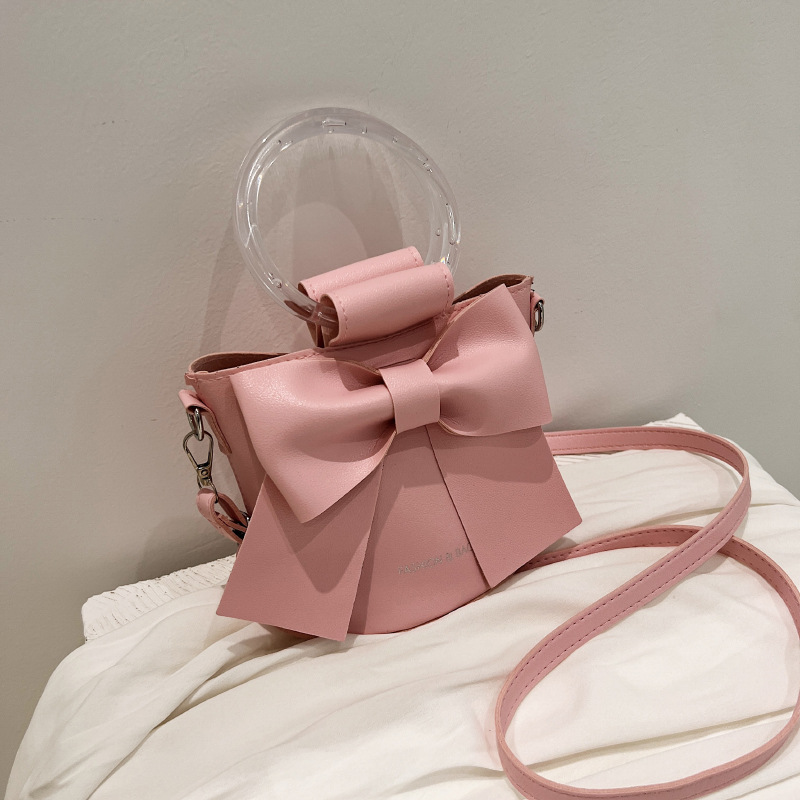 Trendy Bow Underarm Bucket Bag Women 2025 New Solid Color Handbag Elegant Fashion Shoulder Bag