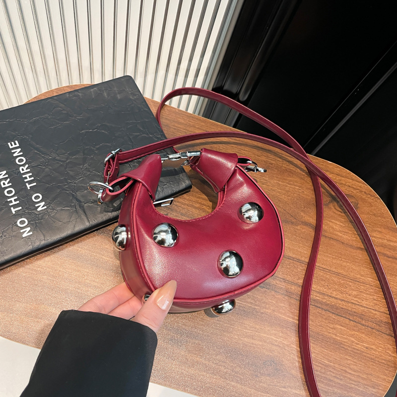 Mini Studded Handbag Women 2025 Shoulder Underarm Bag - Image 3